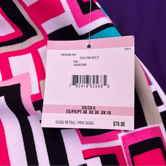 Kasper Midi Length Tutu Pink Multi Pencil skirt - Size 6 - Picture 3 of 10